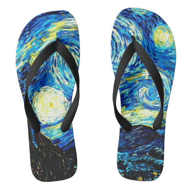 Van Gogh - Starry Night Flip Flops (Footbed)