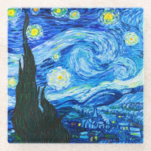 Van Gogh Starry Night Glass Coaster
