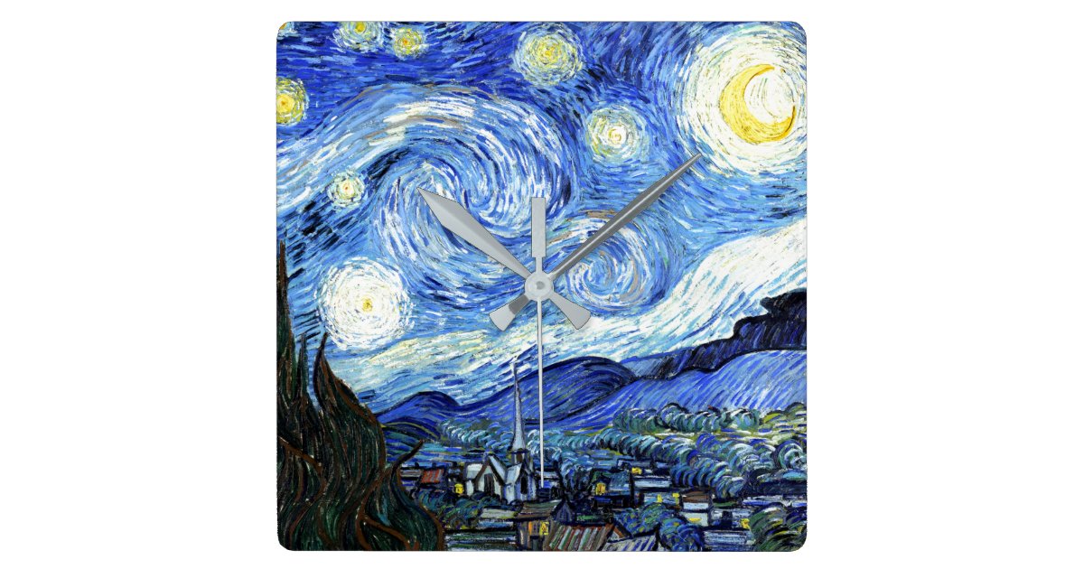 Van Gogh Starry Night Impressionism Art Wall Clock Zazzle Com