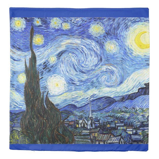 Van Gogh Starry Night Impressionism Duvet Cover (Back)