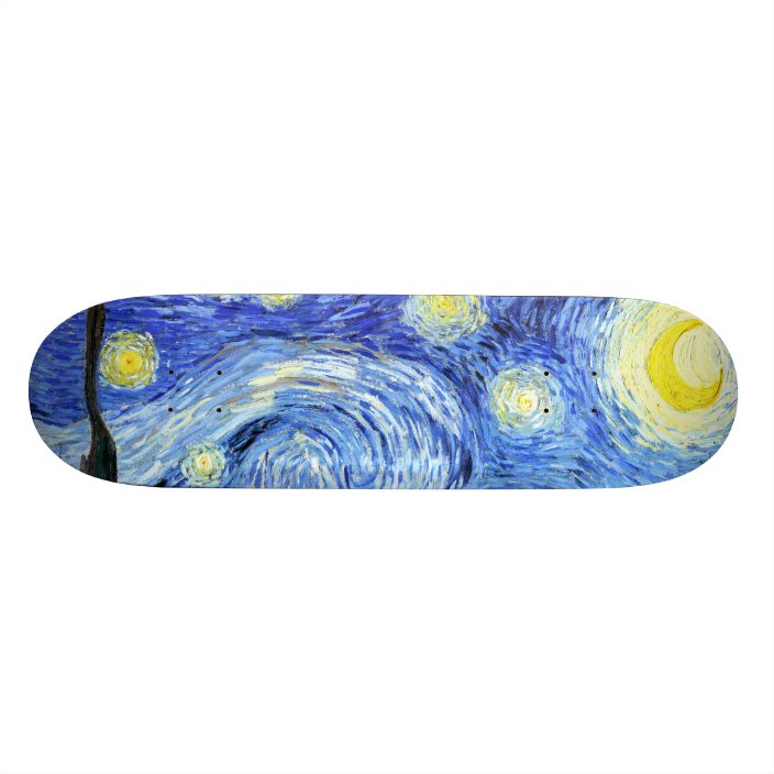 starry night skateboard