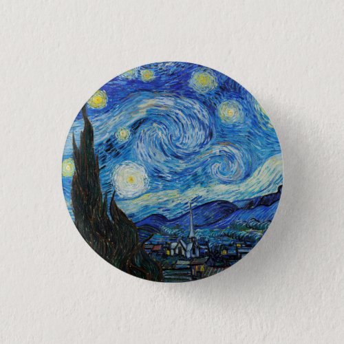 Van Gogh Starry Night Impressionism vintage art Button