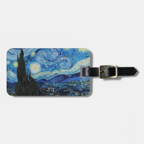 Van Gogh Starry Night Impressionism vintage art Luggage Tag