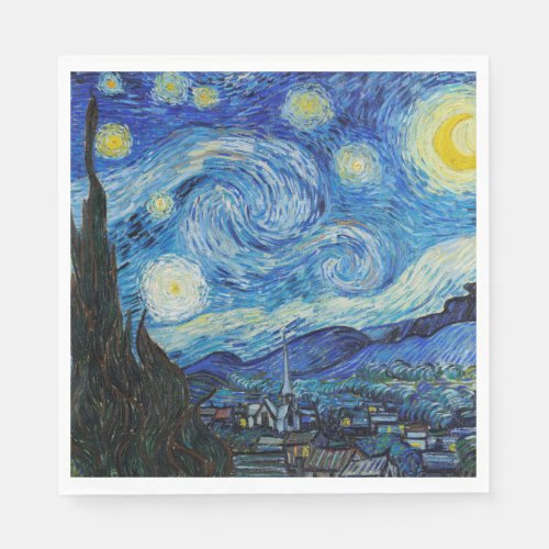 Van Gogh Starry Night Impressionism vintage art Napkins