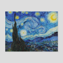 Van Gogh Starry Night. Impressionism vintage art Postcard