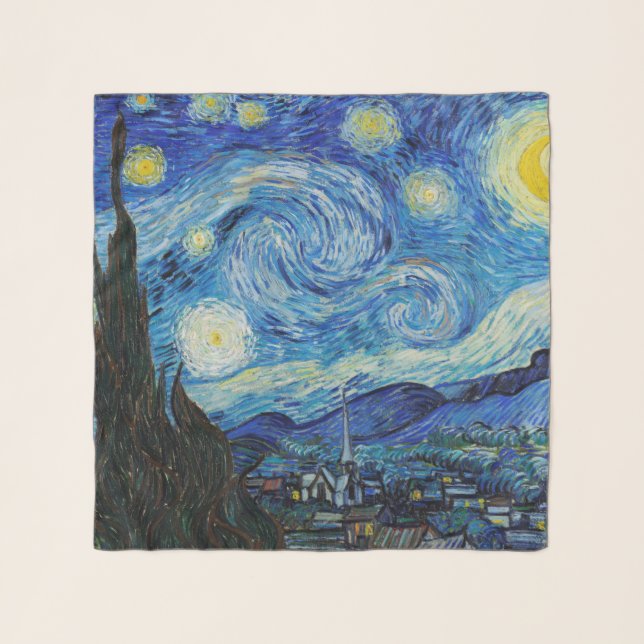 Van Gogh Starry Night. Impressionism vintage art Scarf (Front)