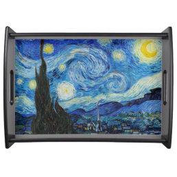 Van Gogh Starry Night. Impressionism vintage art Serving Tray
