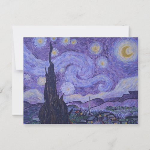 Van Gogh Starry Night in Purple Postcard