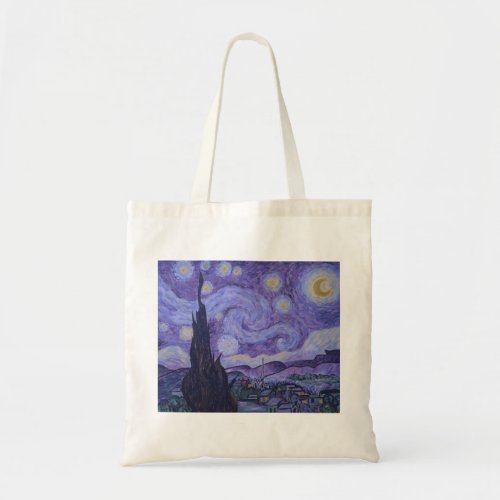 Van Gogh Starry Night in Purple Tote Bag