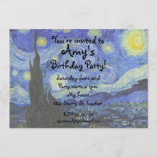 Van gogh starry night invitation
