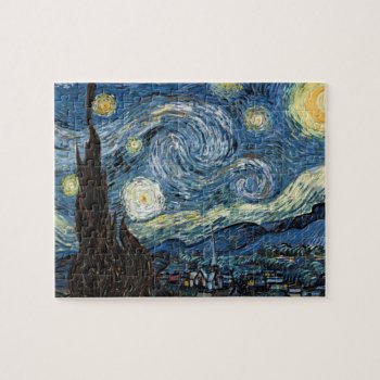 Van Gogh Starry Night Jigsaw Puzzle by Zazilicious at Zazzle