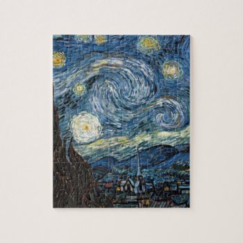 Van Gogh Starry Night Jigsaw Puzzle by Zazilicious at Zazzle