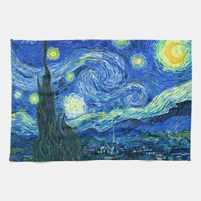 van gogh starry night kitchen towel (Horizontal)