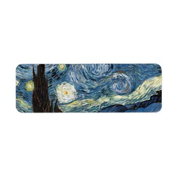 Van Gogh Starry Night Label by Zazilicious at Zazzle