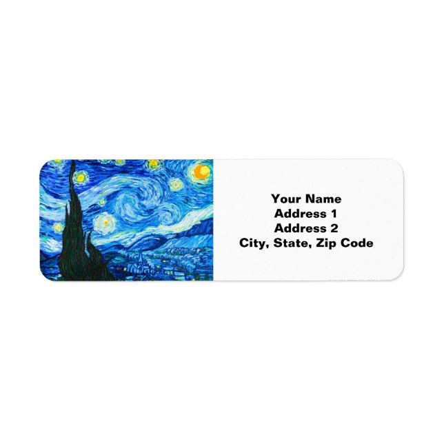 Van Gogh Starry Night Label (Front)