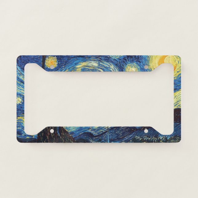 Van Gogh Starry Night License Plate Frame (Front)