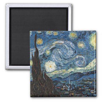 Van Gogh Starry Night Magnet by Zazilicious at Zazzle