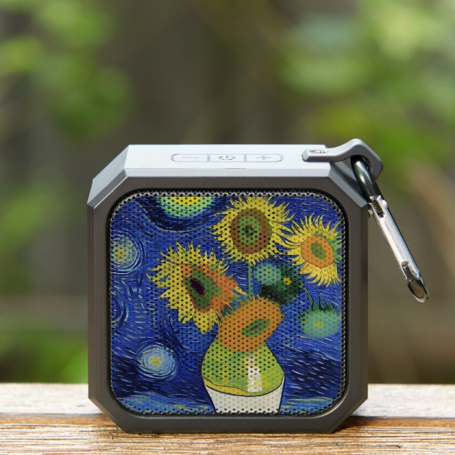 Van Gogh Starry Night Meets Sunflowers Bluetooth Speaker (Insitu(Outdoor))
