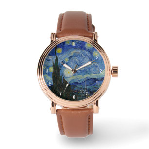 Van Gogh Starry Night Men’s Rose Gold Vintage Watch