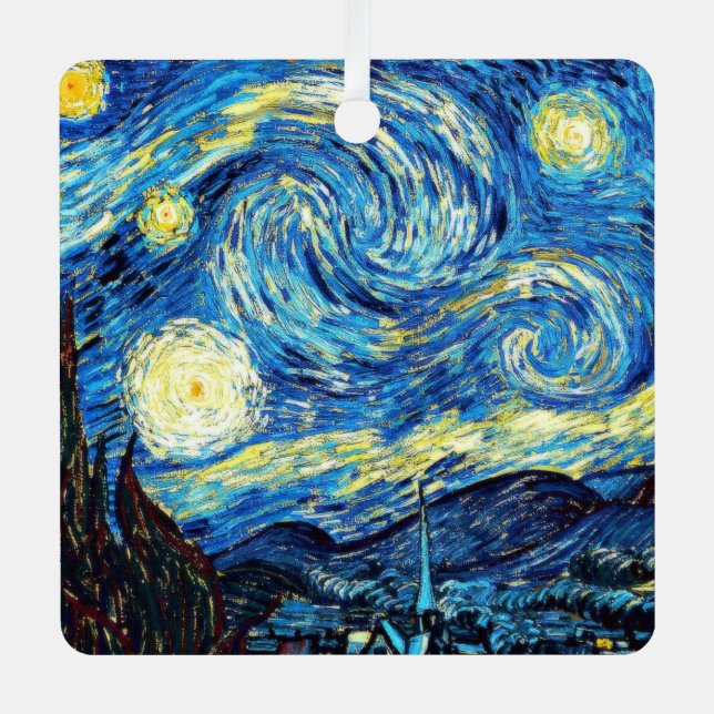 Van Gogh - Starry Night Metal Ornament (Front)