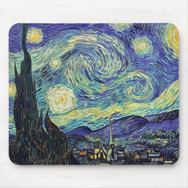 Van Gogh Starry Night Mouse Pad (Front)