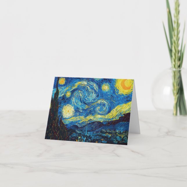 Van Gogh Starry Night Note Card (Front)