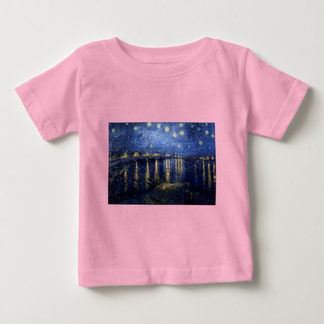 Van Gogh Starry Night Over Rhone Baby T-Shirt (Front)