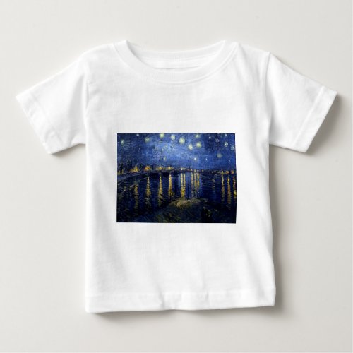 Van Gogh Starry Night Over Rhone Baby T_Shirt