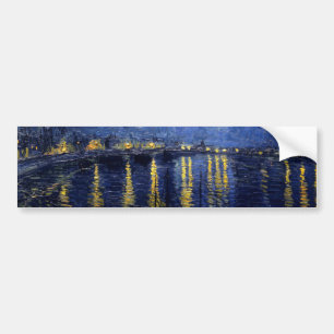 Van Gogh Starry Night Over Rhone Bumper Sticker