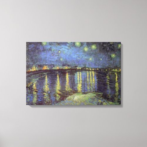 Van Gogh Starry Night Over Rhone Canvas Print