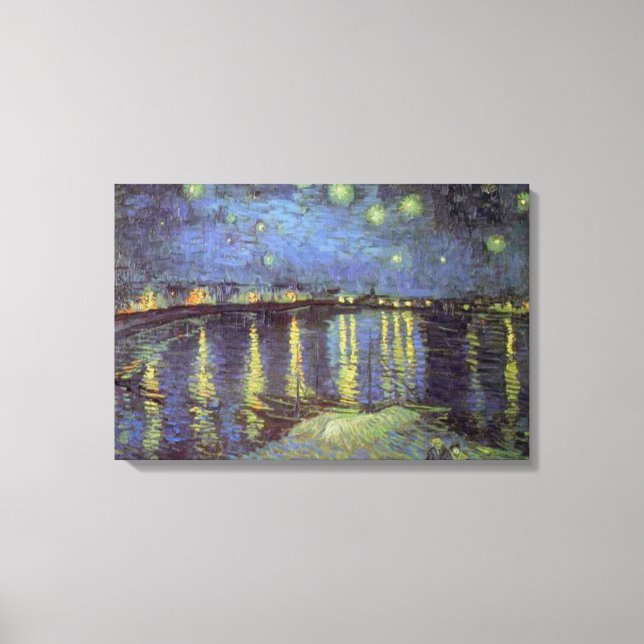 Van Gogh Starry Night Over Rhone Canvas Print (Front)