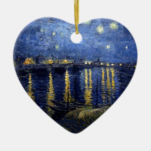 Van Gogh Starry Night Over Rhone Ceramic Ornament