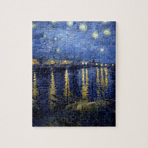 Van Gogh Starry Night Over Rhone Jigsaw Puzzle
