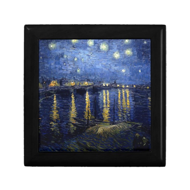 Van Gogh Starry Night Over Rhone Keepsake Box (Front)