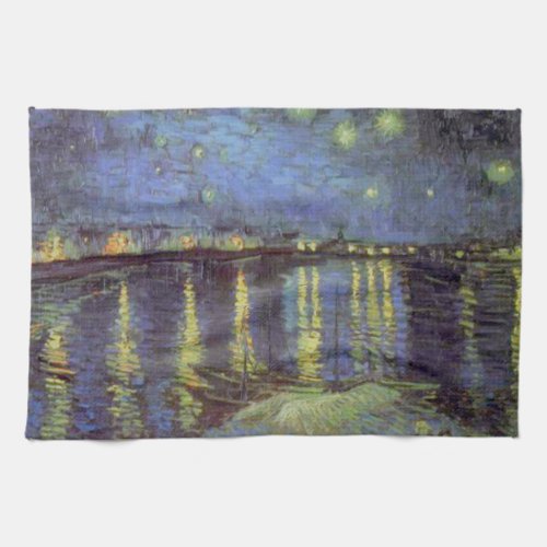 Van Gogh Starry Night Over Rhone Kitchen Towel
