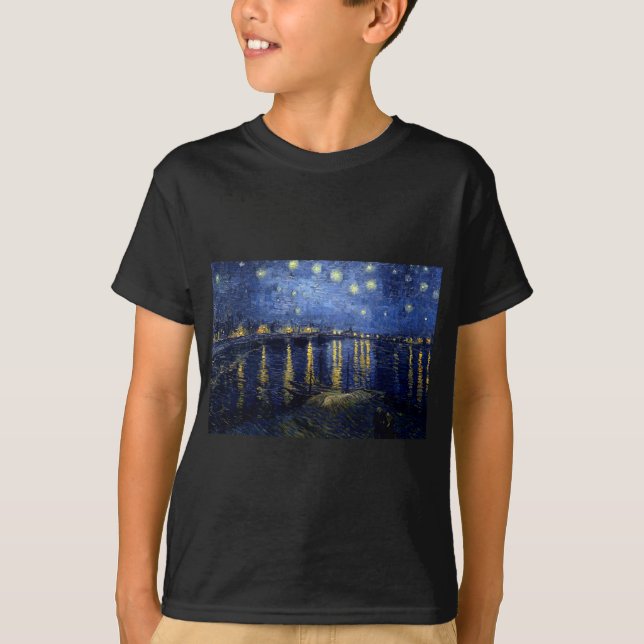 Van Gogh Starry Night Over Rhone T-Shirt (Front)