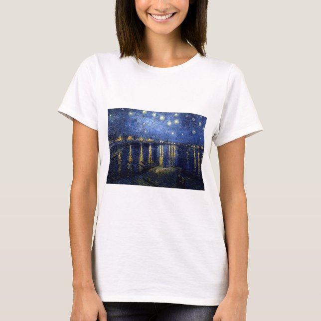 Van Gogh Starry Night Over Rhone T-Shirt (Front)