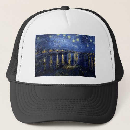Van Gogh Starry Night Over Rhone Trucker Hat