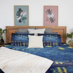 Van Gogh Starry Night Over The Rhone Bedding Set Duvet Cover