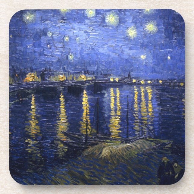 Van Gogh: Starry Night Over the Rhone Beverage Coaster (Front)