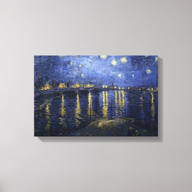 Van Gogh Starry Night Over The Rhone Canvas Print (Front)