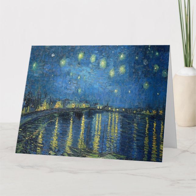 Van Gogh Starry Night Over the Rhone Card (Front)