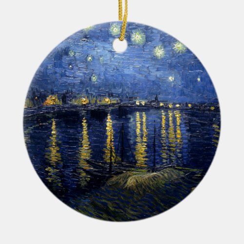 Van Gogh Starry Night Over the Rhone Ceramic Ornament