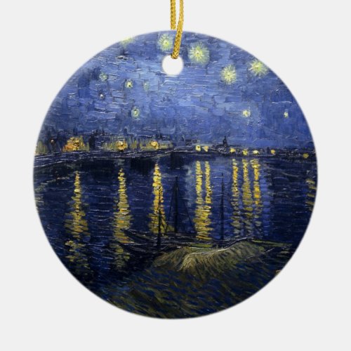 Van Gogh Starry Night Over The Rhone Ceramic Ornament