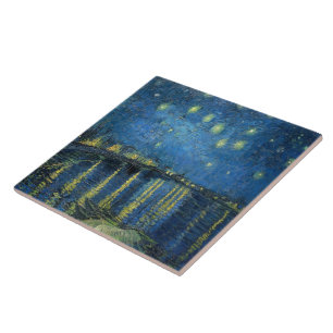 Van Gogh Starry Night Over the Rhone Ceramic Tile
