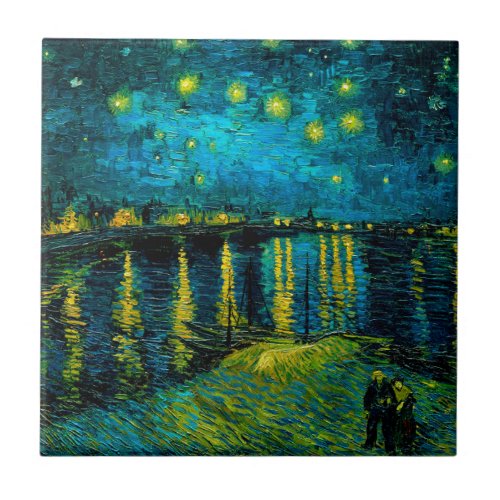 Van Gogh Starry Night Over the Rhne  Ceramic Tile