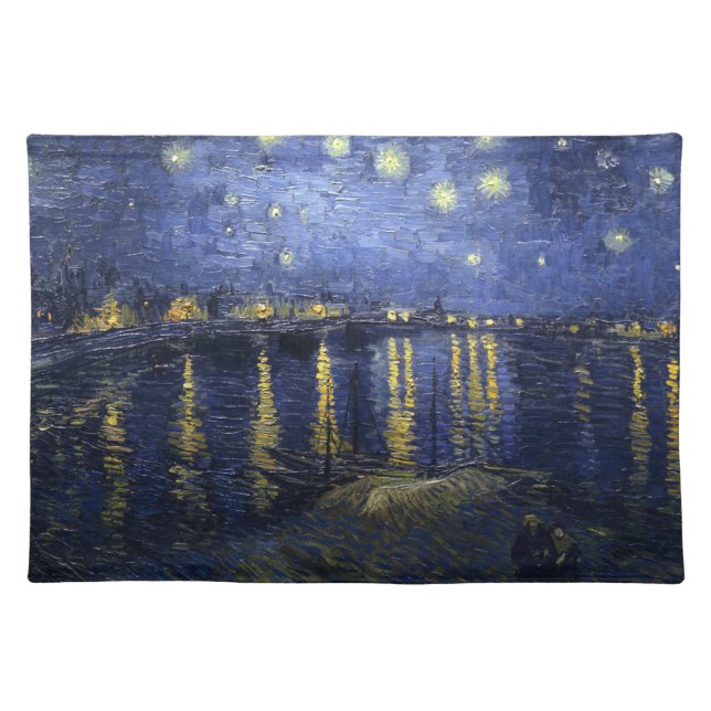 Van Gogh Starry Night Over The Rhone Cloth Placemat (Front)