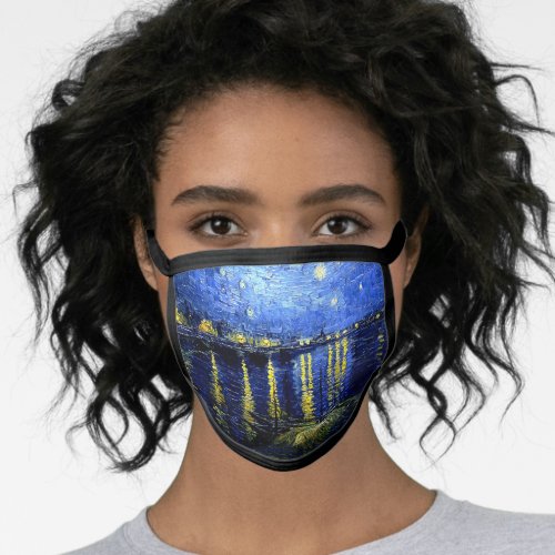 Van Gogh _ Starry Night over the Rhone famous art Face Mask