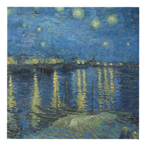  Van_Gogh Starry Night Over The Rhone Faux Canvas Print