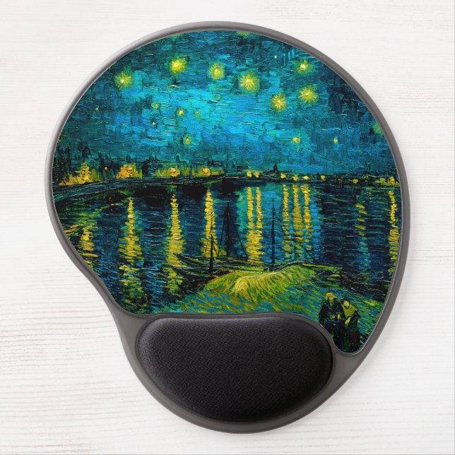 Van Gogh Starry Night Over the Rhône  Gel Mouse Pad (Front)